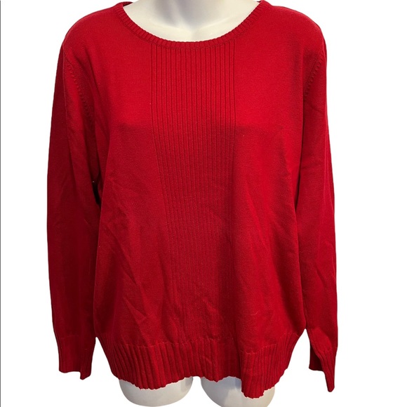 Dress Barn Red Sweater.  Size large. Perfect For that holiday party - Picture 2 of 13